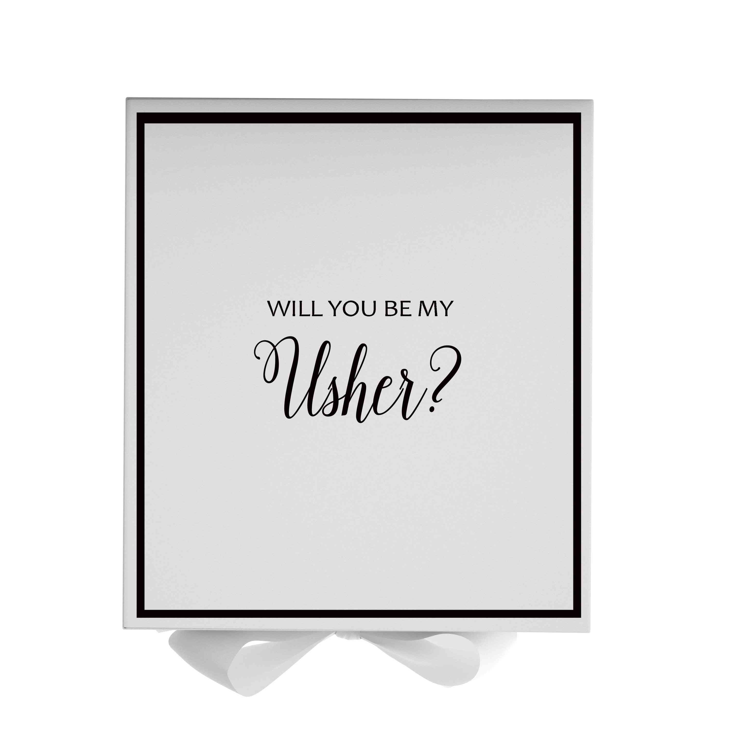 Will You Be My Usher? Proposal Box White -  Border