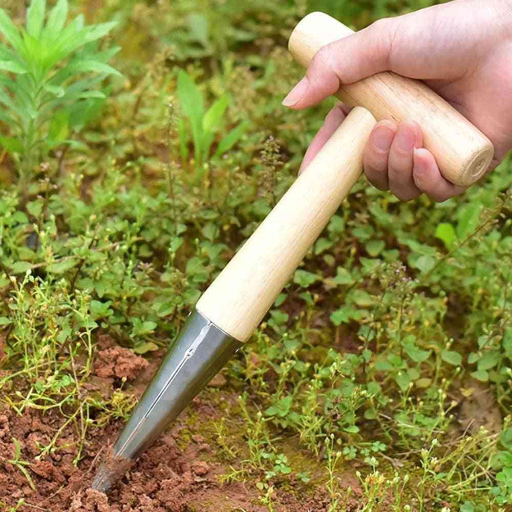 Durable Garden Dibber With Wooden Handle