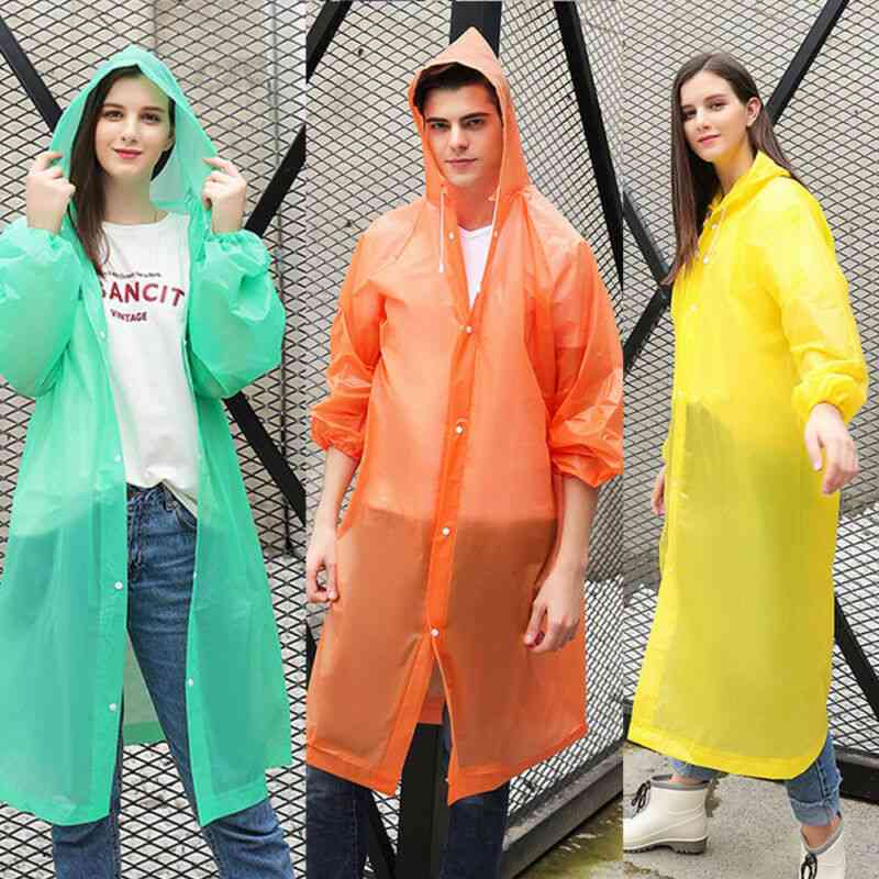 Waterproof Jacket Clear Pvc Raincoat  For Women Men