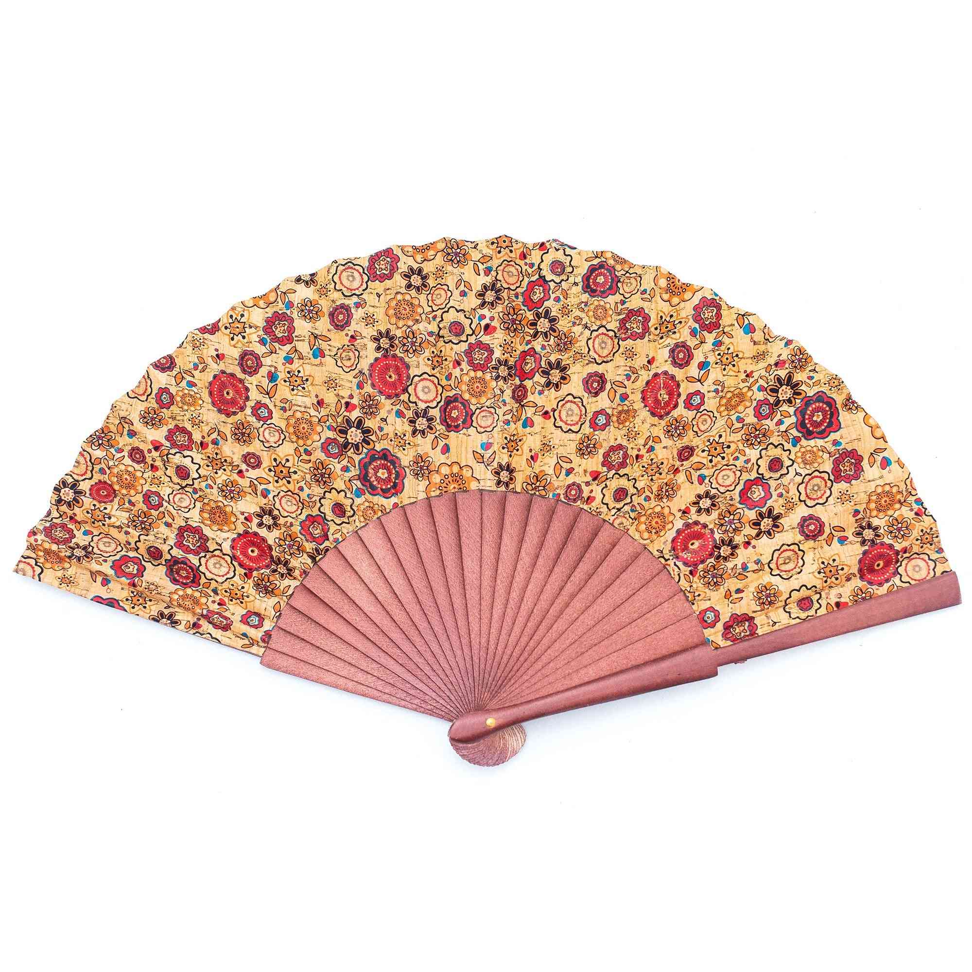Cork Hand Fan With Traditional Portuguese Patern