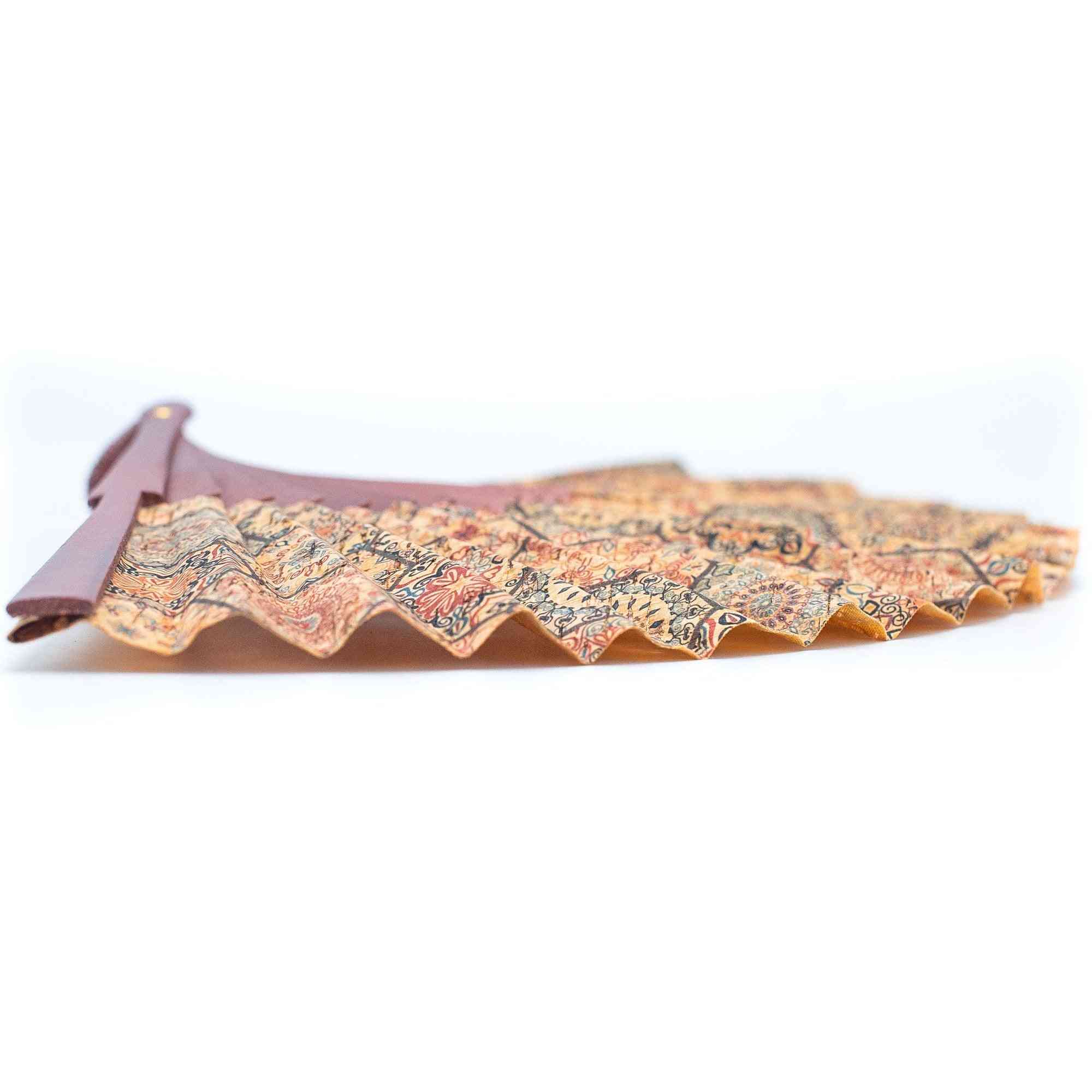 Cork Hand Fan With Traditional Portuguese Pattern