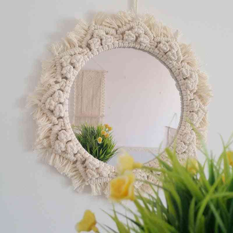 Mirror Handmade Tapestry Cosmetic Mirror Bedside Bedroom Hotel Home Decoration