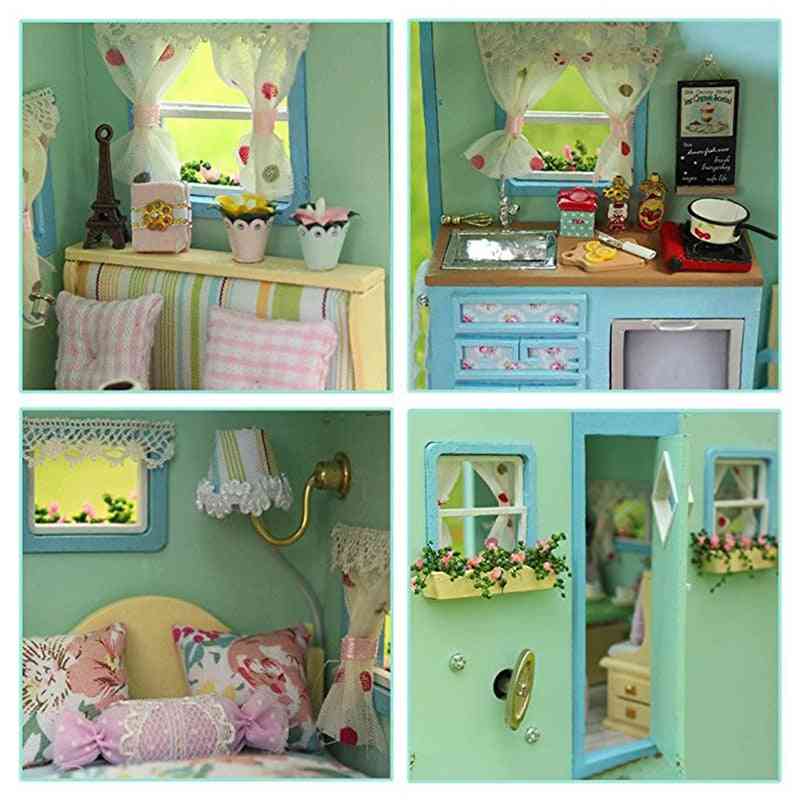 Diy Doll House Wooden Doll Houses Miniature Dollhouse