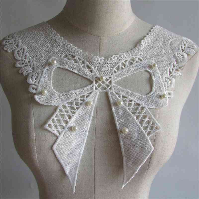 White Abs Pearl Embroidery Lace Neckline Diy Collar Slim Clothes Sewing