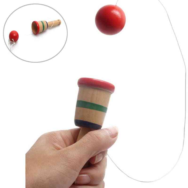 Kids Anti Stress Kendama Wooden Cup Skillful Juggling Ball Toy