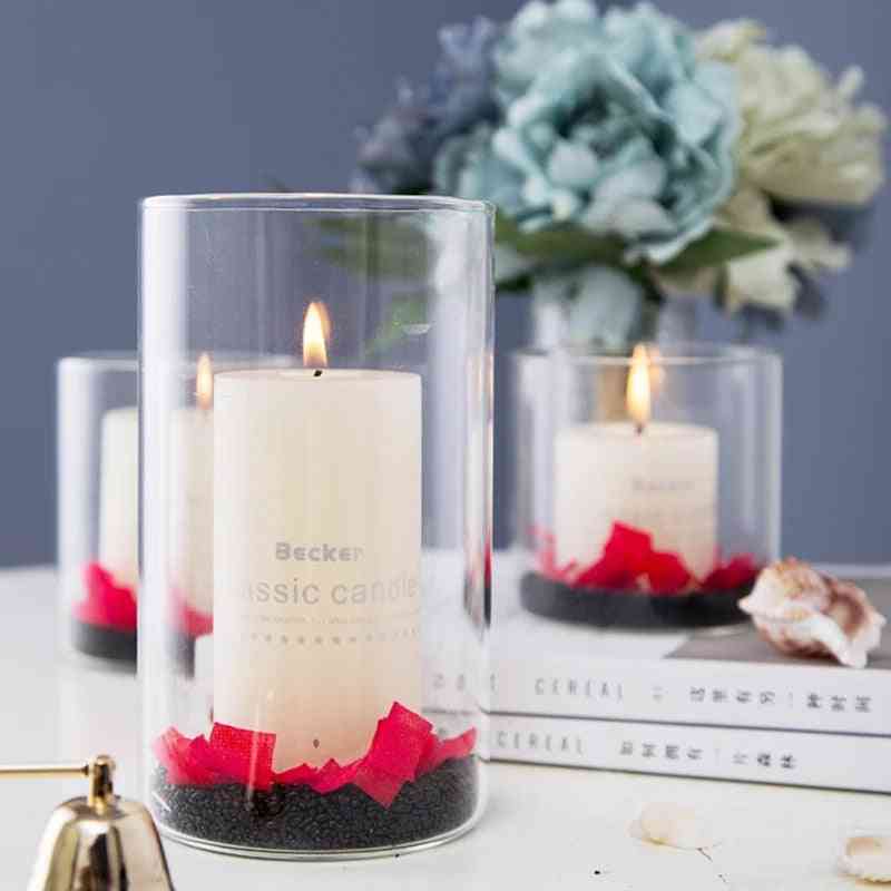 Glass Candle Cylinder Vases For Pillar Candle, Floating Candles Holders
