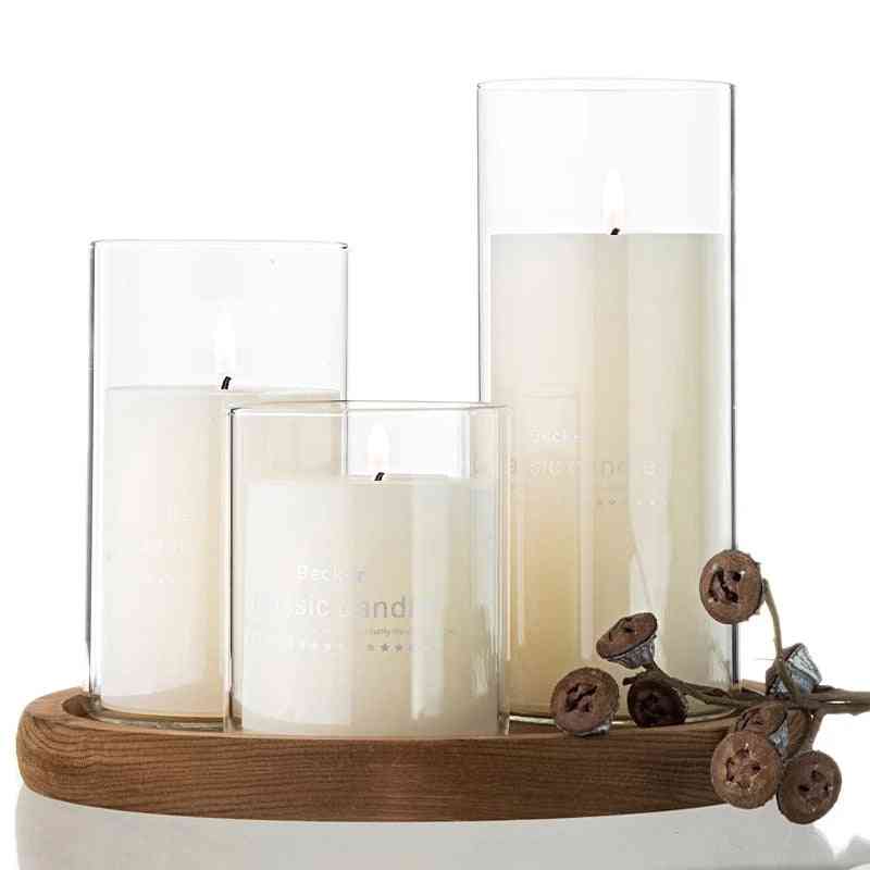 Glass Candle Cylinder Vases For Pillar Candle, Floating Candles Holders