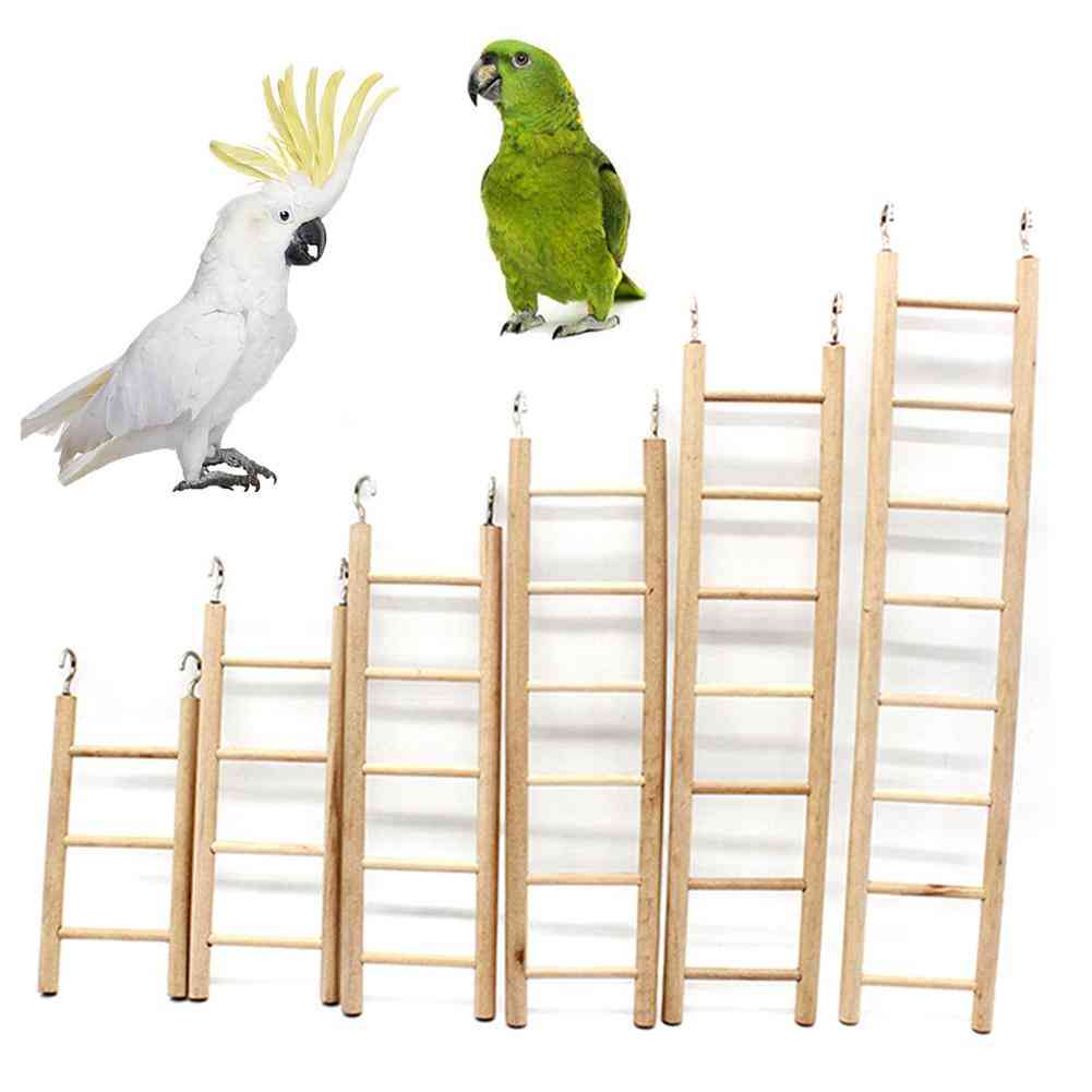 Wooden Pet Bird Parrot Climbing Hanging Ladder Cage Chew Toy