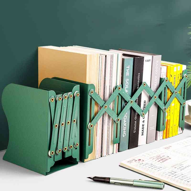 Kreativ utfällbar bokhylla i metall skrivbord elevbokhållare hopfällbara bokstöd förvaring kontor skolmaterial bokarrangör