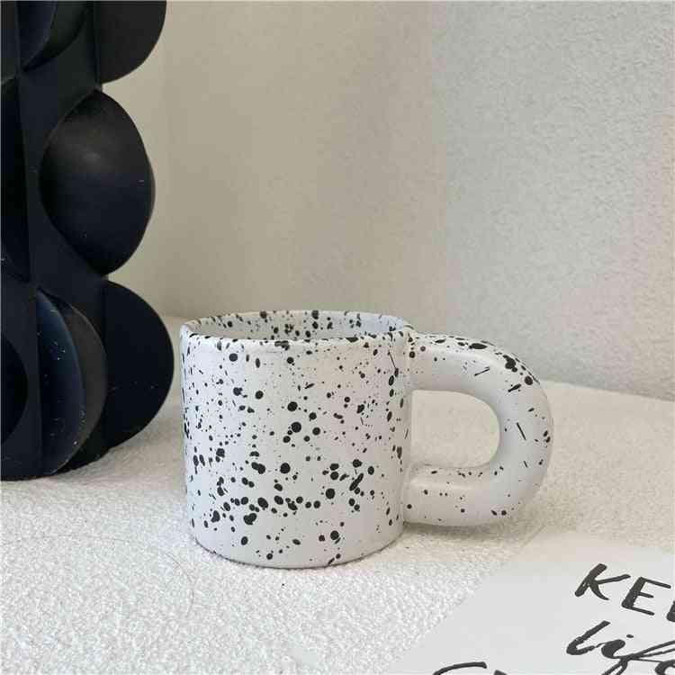 Simple Hand Squeezed Cream Splash Ink Ceramic Cup