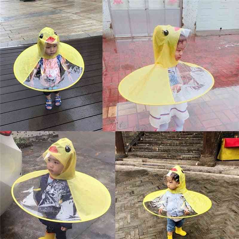 Creative Kids Rain Cover, Cute Cartoon Duck Ufo's Raincoat