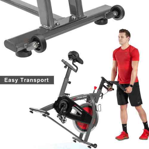 Indoor Cycling Exercise Bike 4-way Adjustable Handlebar & Seat Lcd Monitor