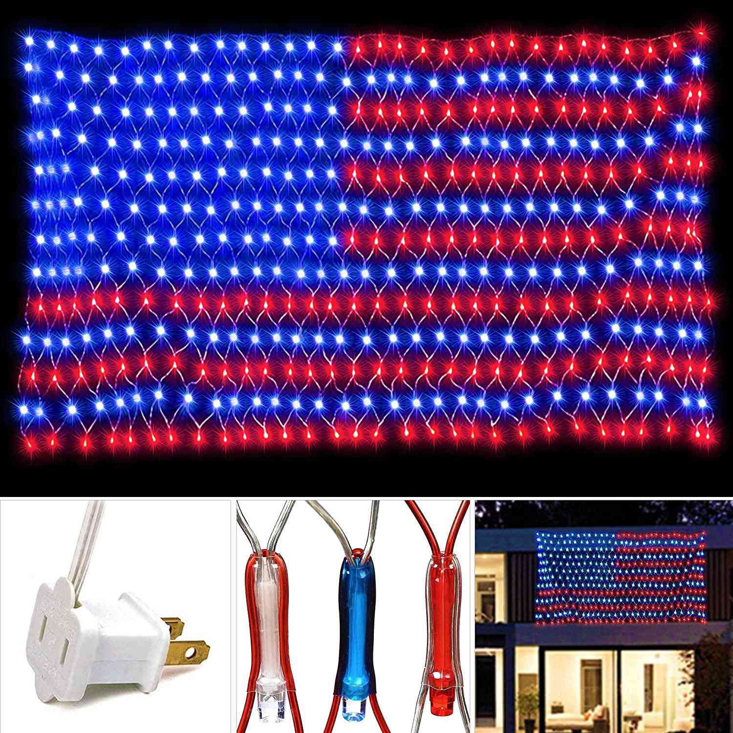Waterproof Us Flag String Lights With 420 Bright Leds