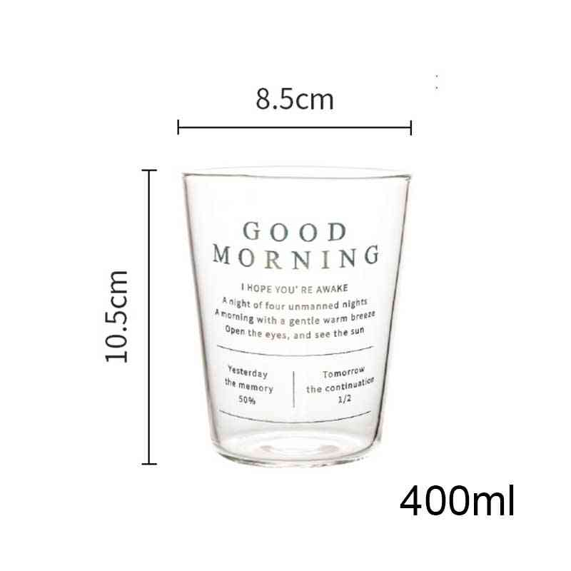 400ml Transparent Gold Letter Printing Coffee Mug