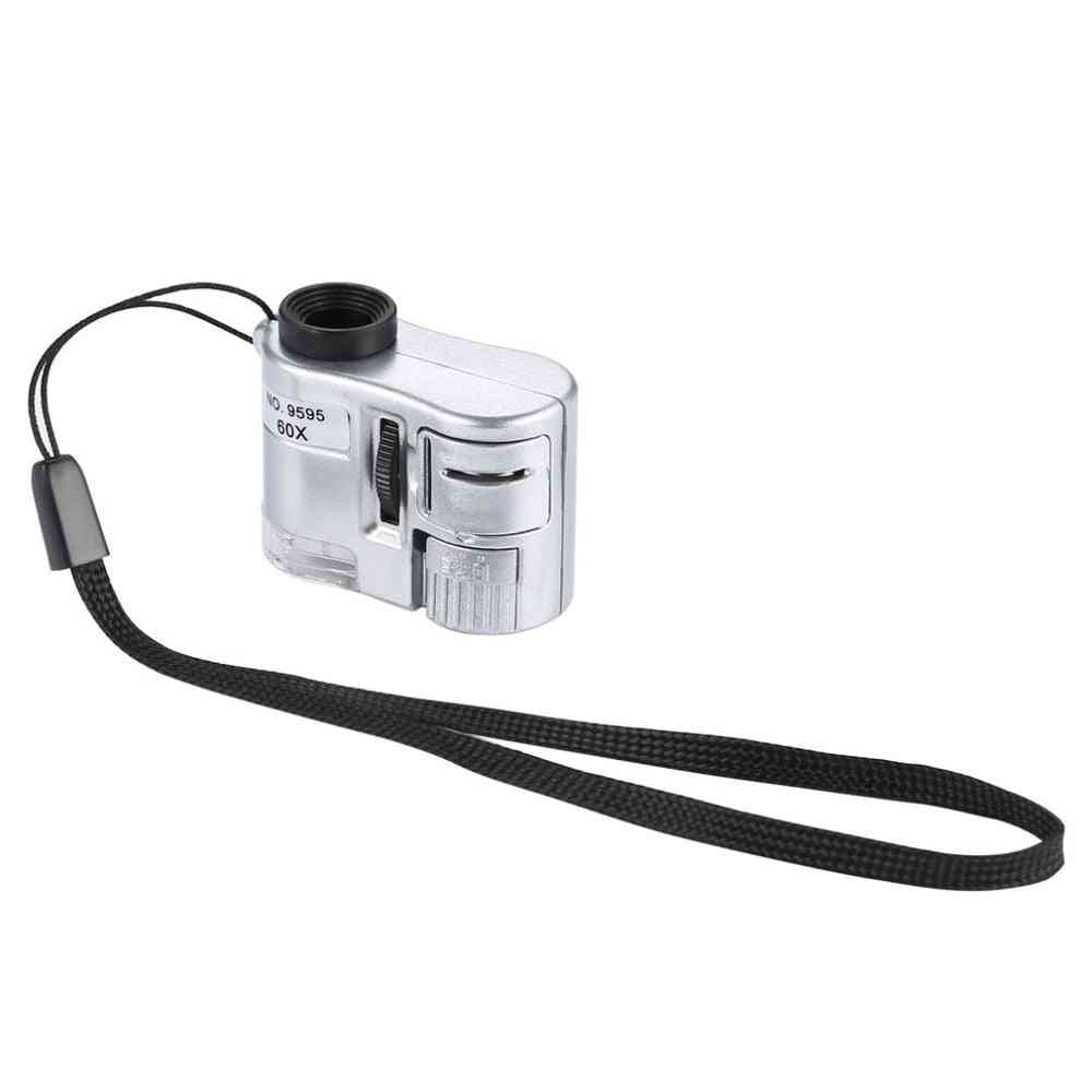 Mini Lens 60x Pocket Magnifier Microscope