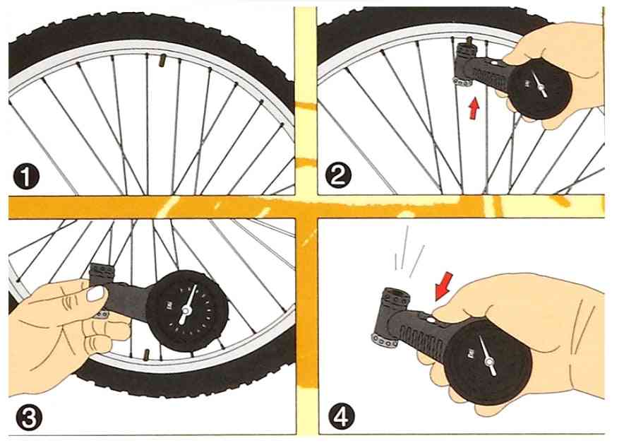 Ammattikäyttöön tarkoitettu polkupyörän rengas schrader presta venttiilit ilmanpainemittari