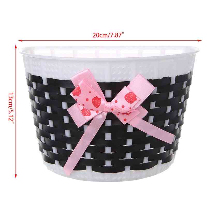 Plastic Knitted Bow Knot Front Handmade Bag