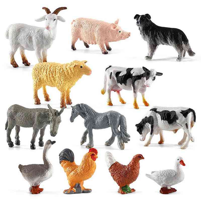 Mini Farm Animal Figurines Simulation Farm