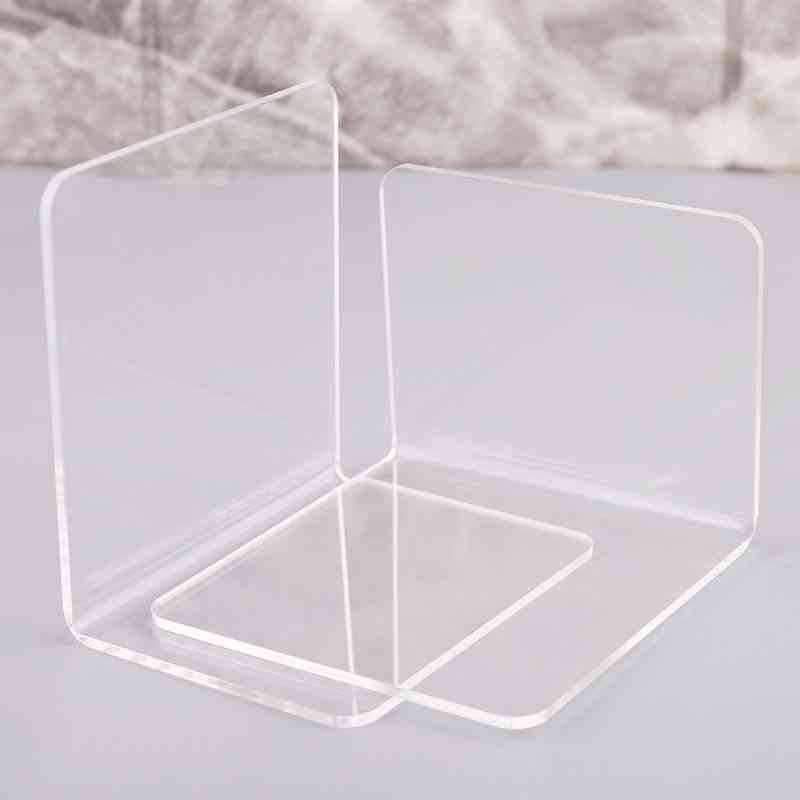 L-shaped Clear Acrylic Bookends