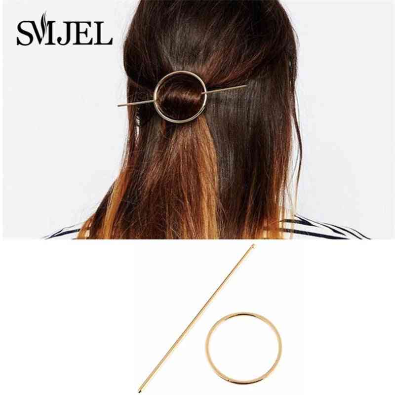 Vintage Geometric Hair Clip Boho Feather Leaf U Shape Hair Sticks Hairpin Cat Clip Headwear Metal Bridal Hair Accessories 2022
