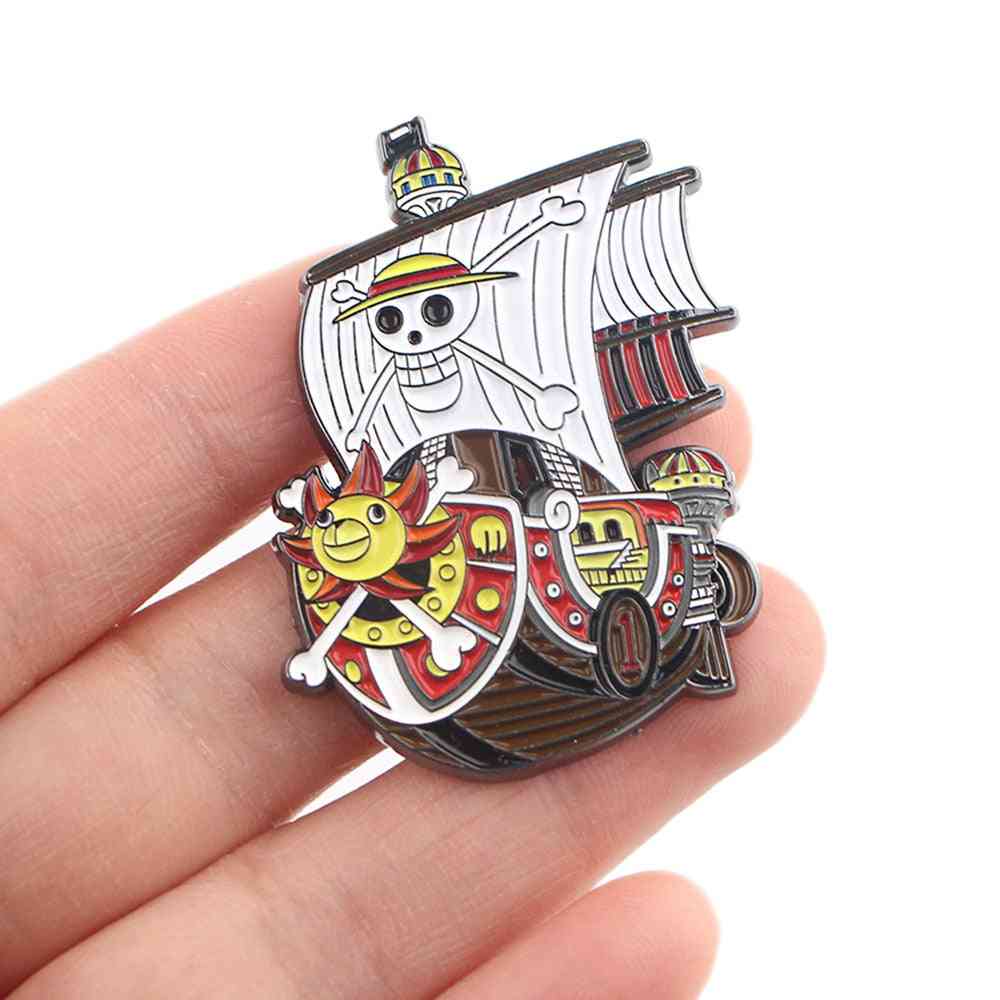 Anime Pirate Ship Enamel Pins And Brooches For Kids