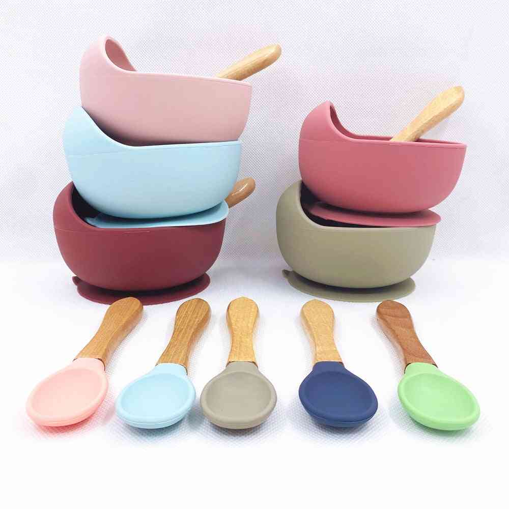 Baby Silicone Suction Bowl With Spoon Set