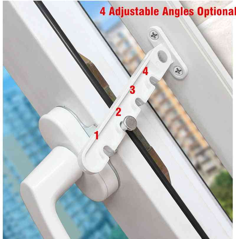 4 Adjustable Angles Windows Limiter Latch Casement Window Stopper