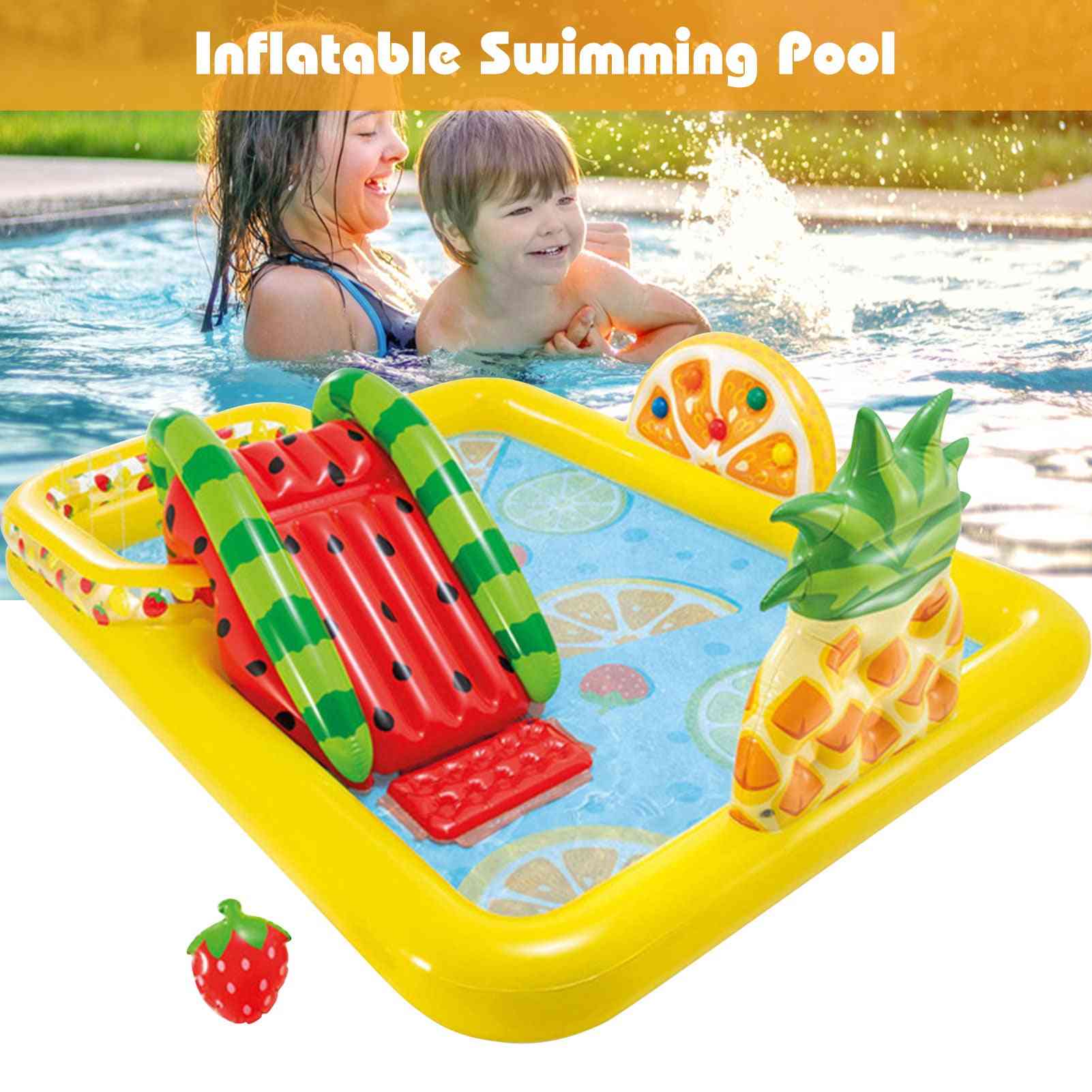 Inflatable Swimming Pool Summer Float Toy Folded Seahorse Covered Paddling Pond Bathing Tub 493l Outdoor Swimming Pool