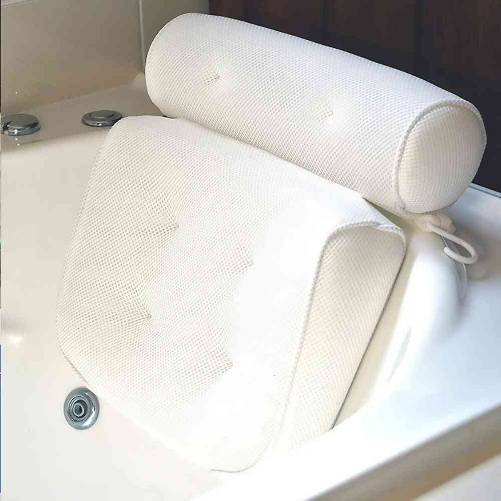 Mesh Spa Bath Pillow With Suction Cups Neck And Back Support
