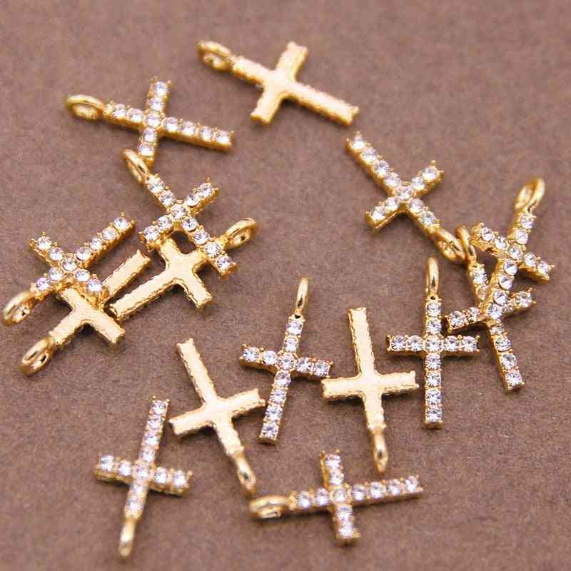 Mini Religion Cross Charm Pendants For Bracelet Necklace