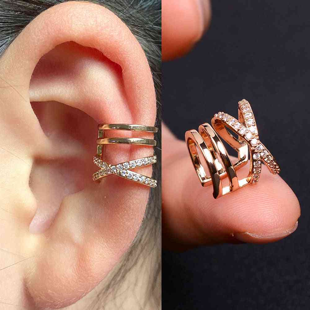 Women Geometry Heart Star Ear Cuffs Jewelry