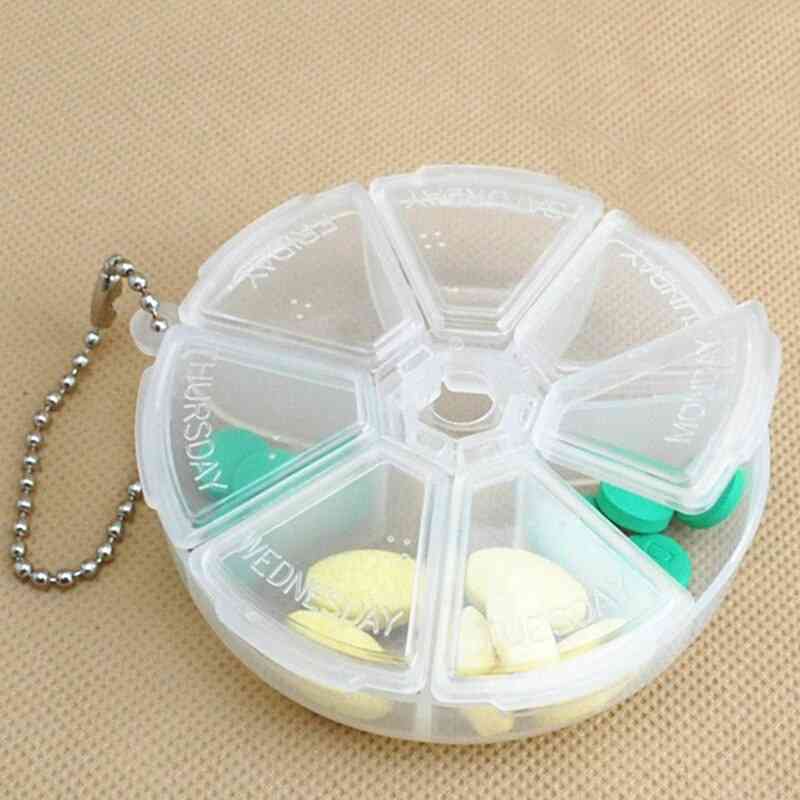 7 Slots Round Daily Weekly Tablet Pill Case
