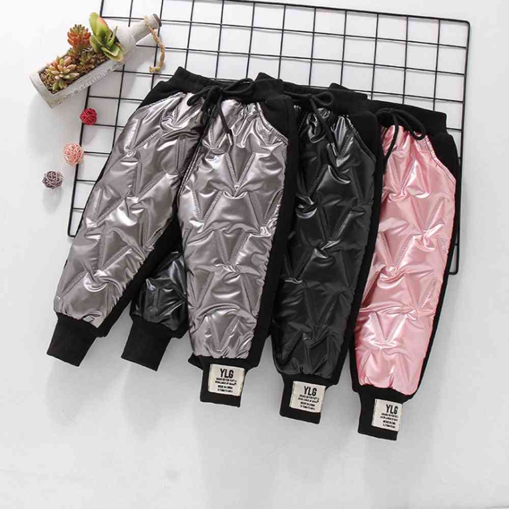 Kids Girl Boy Winter Pants Cotton Padded Thick Warm Trousers