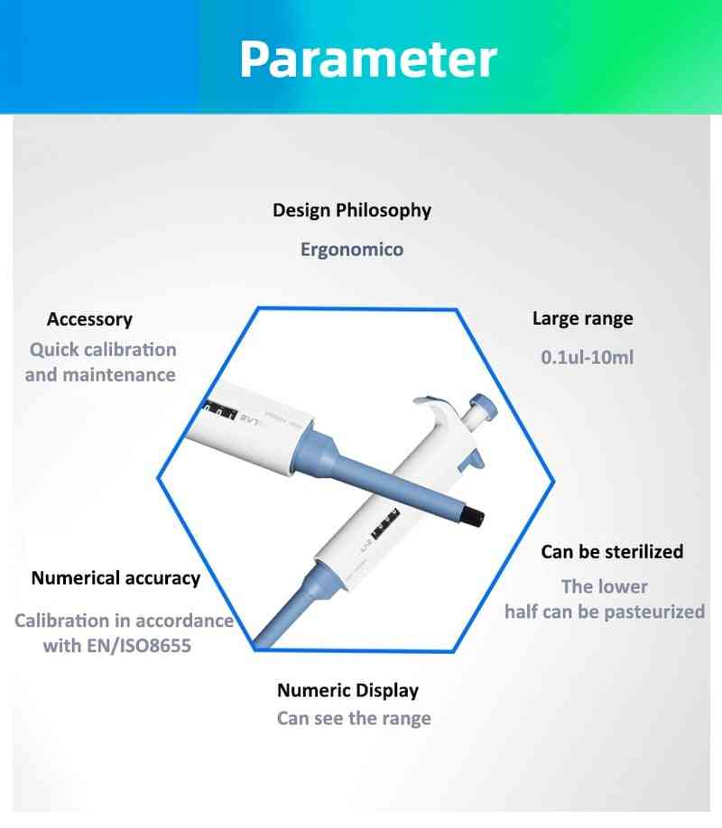 Laboratory Pipette 0.1-10ml Single Channel Digital Micropipette Adjustable Plastic Pipeta Lab Equipment With Pipette Tips