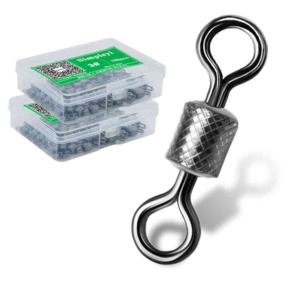 Bearing Snap Fishing Swivels Rolling Stainless Steel Beads