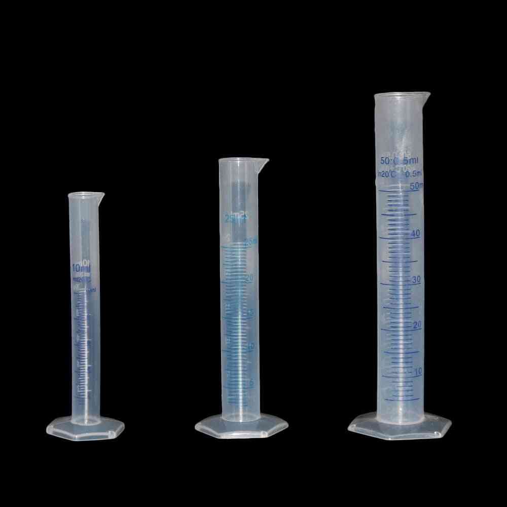 Clear White Plastic Liquid Measurement Graduated Cylinder