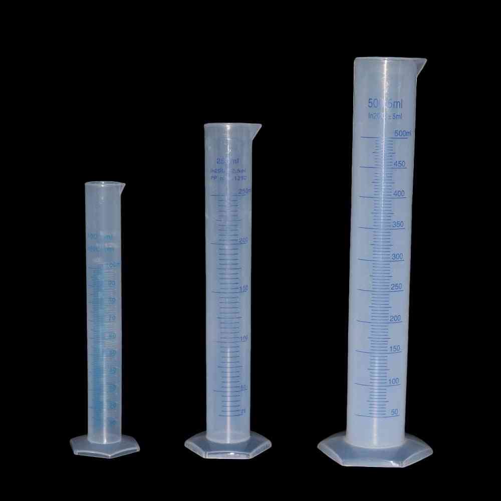 Clear White Plastic Liquid Measurement Graduated Cylinder