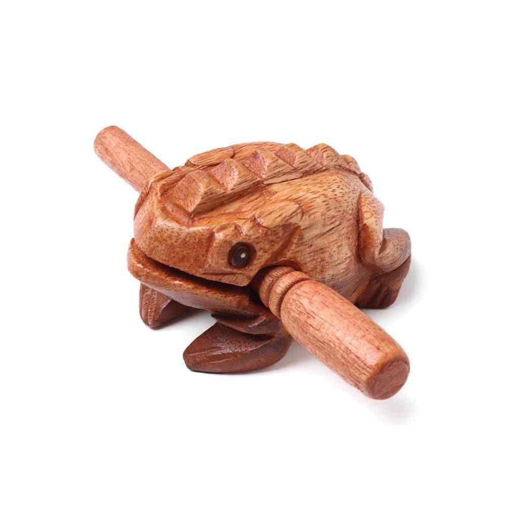 Frog Shape Wooden Block Art Figurines Percussion Musical Instrument