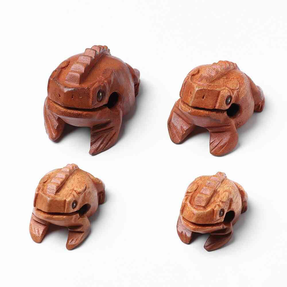 Frog Shape Wooden Block Art Figurines Percussion Musical Instrument