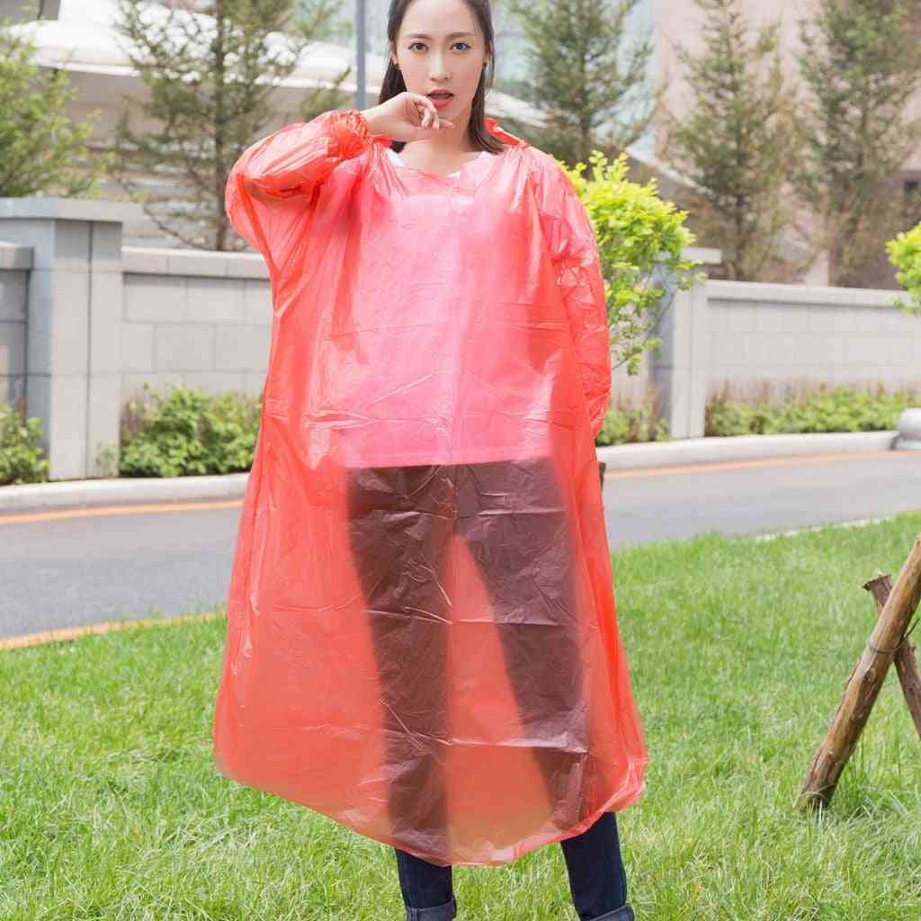 Emergency Protection Poncho Rain Coat Hood