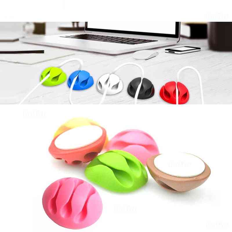 Cable Winder Earphone Office Management Organizer Wire Self-adhesive Desk