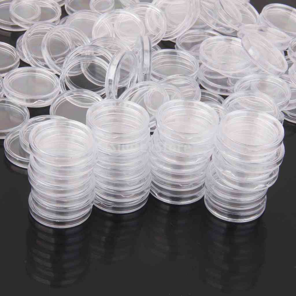 Clear Coin Capsules Containers Holders Storage Boxes