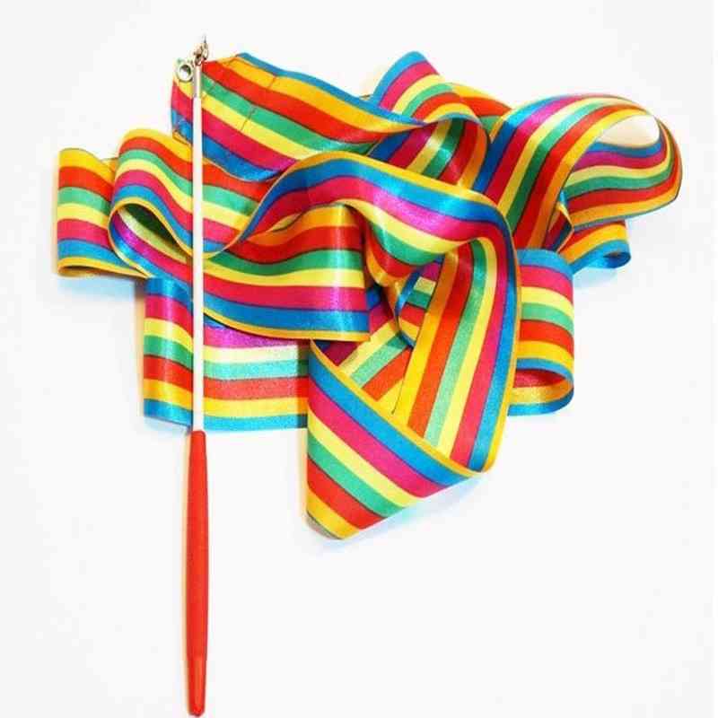 Colorful  Ribbons Rhythmic Gymnastics Equipment Dance