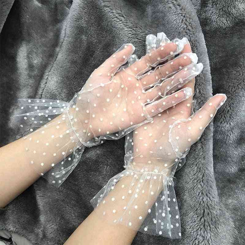 Autumn Summer  Lace Short Dot Tulle Gloves