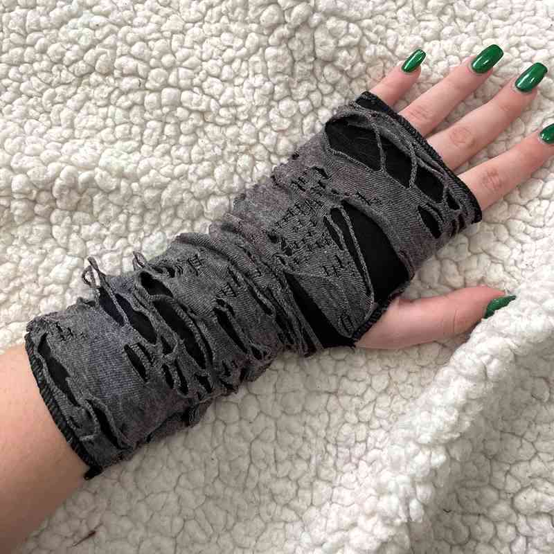 Punk Broken Slit Gothic Unisex Glove