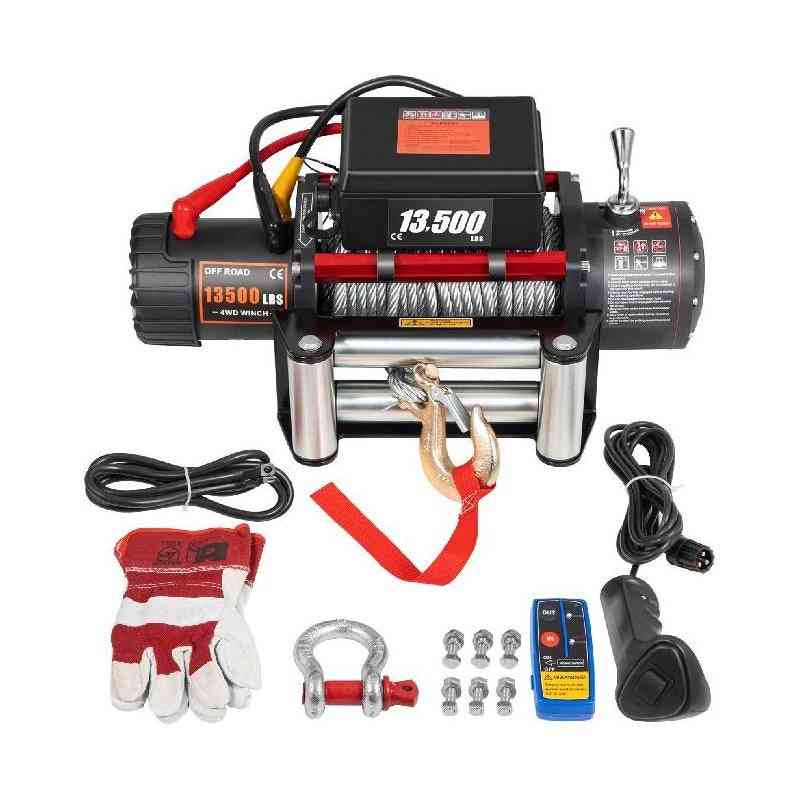 12v Electric Winch For 92ft Steel Cable Car Trailer Ropes