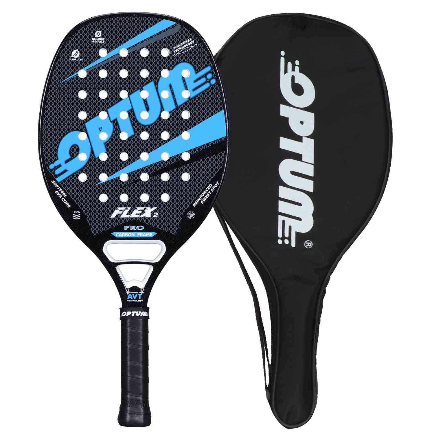 Carbon Fiber Frame Grit Face With Eva Memory Foam Core Beach Tennis Racket With Cover Bag