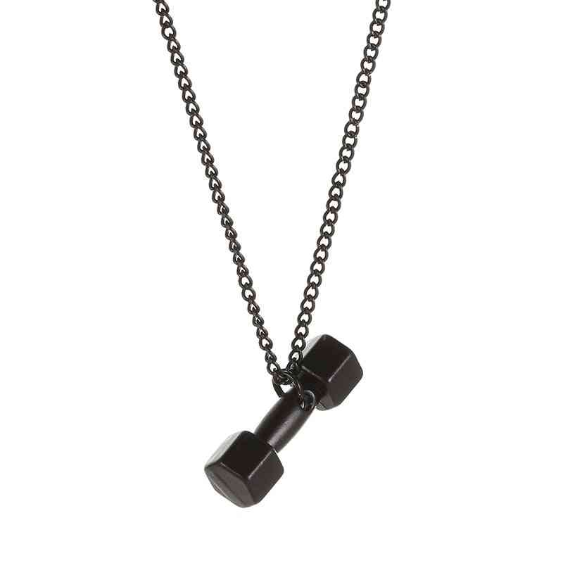 Dumbbell Style Geometry Pendant Necklace