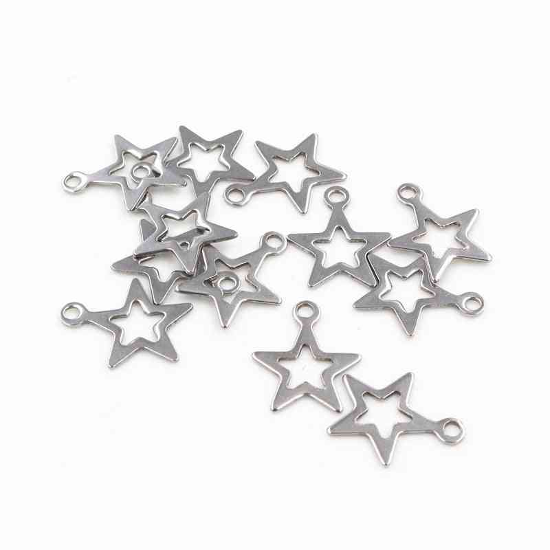 Hollow Stainless Steel Five-pointed Star Charms