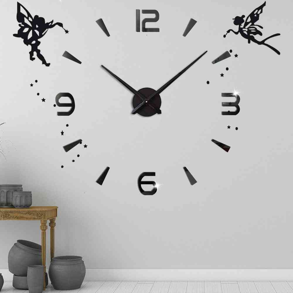 Big Watch Decorative Kitchen Clocks Acrylic Mirror Sticker